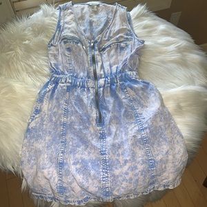Short faded jean sun dress